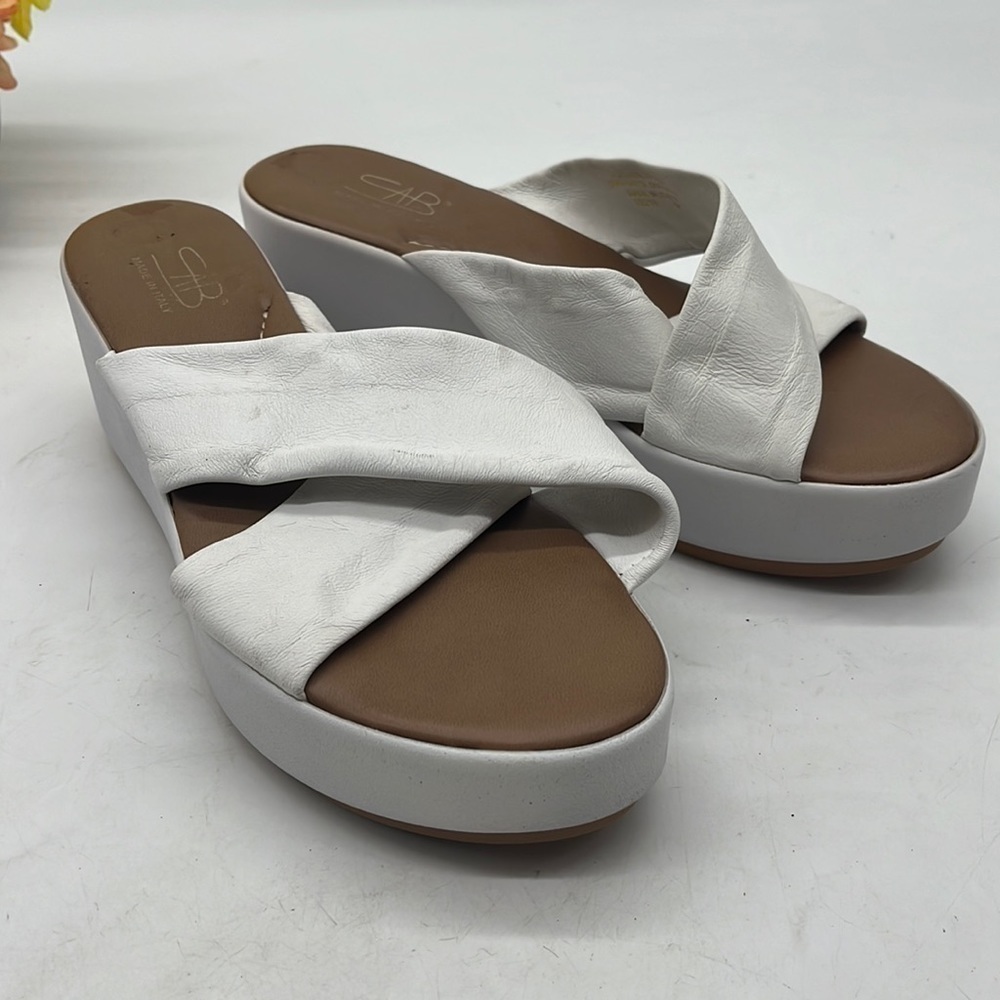 SAB Made in Italy White cross cross platform sandals Sz 9. FFT2439F